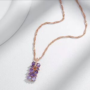 Amethyst Gemstone Rose Gold Necklace